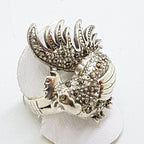 Sterling Silver Marcasite Large Rooster Ring
