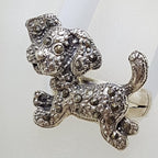 Sterling Silver Marcasite Large Puppy Dog Ring