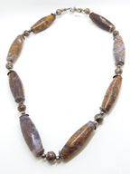 Sterling Silver Clasped Pietersite Bead Necklace / Chain