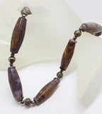Sterling Silver Clasped Pietersite Bead Necklace / Chain