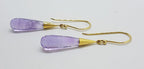 14ct Yellow Gold Long Amethyst in Cone Drop Earrings