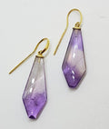 14ct Yellow Gold Amethyst Large Drop Earrings