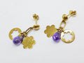 9ct Yellow Gold Ornate Amethyst Drop Earrings