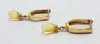 9ct Yellow Gold Teardrop Citrine on Hoop/Huggie Earrings