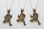 Sterling Silver Cubic Zirconia Frog Pendant on Silver Chain - Available in three different designs