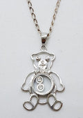 Sterling Silver Cubic Zirconia Teddy Bear Pendant on Silver Chain
