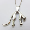Sterling Silver Cat/Leopard/Panther Pendant on Silver Chain