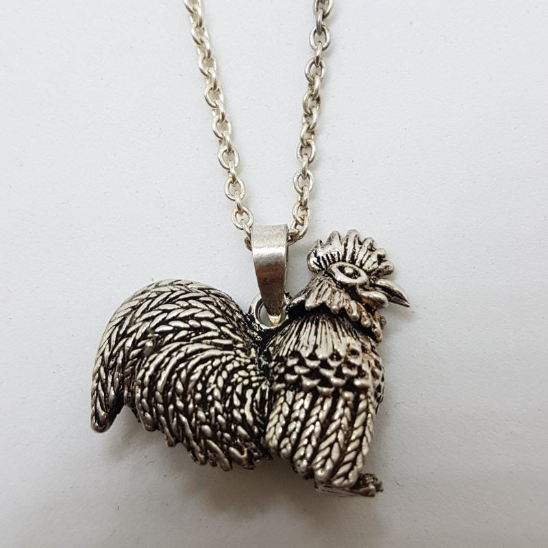 Sterling Silver Rooster Pendant on Silver Chain
