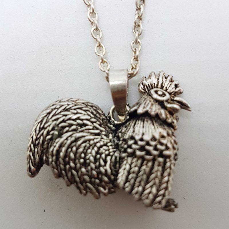Sterling Silver Rooster Pendant on Silver Chain