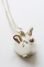 Sterling Silver Large Mouse Pendant on Silver Chain