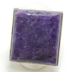 Sterling Silver Large Rectangular Charoite Ring