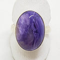 Sterling Silver Large Oval Charoite Ring