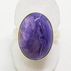 Sterling Silver Large Oval Charoite Ring