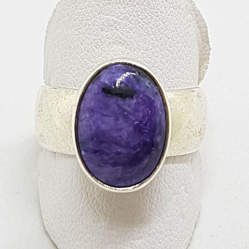Sterling Silver Oval Charoite Ring