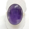 Sterling Silver Large Oval Cabochon Amethyst Ring