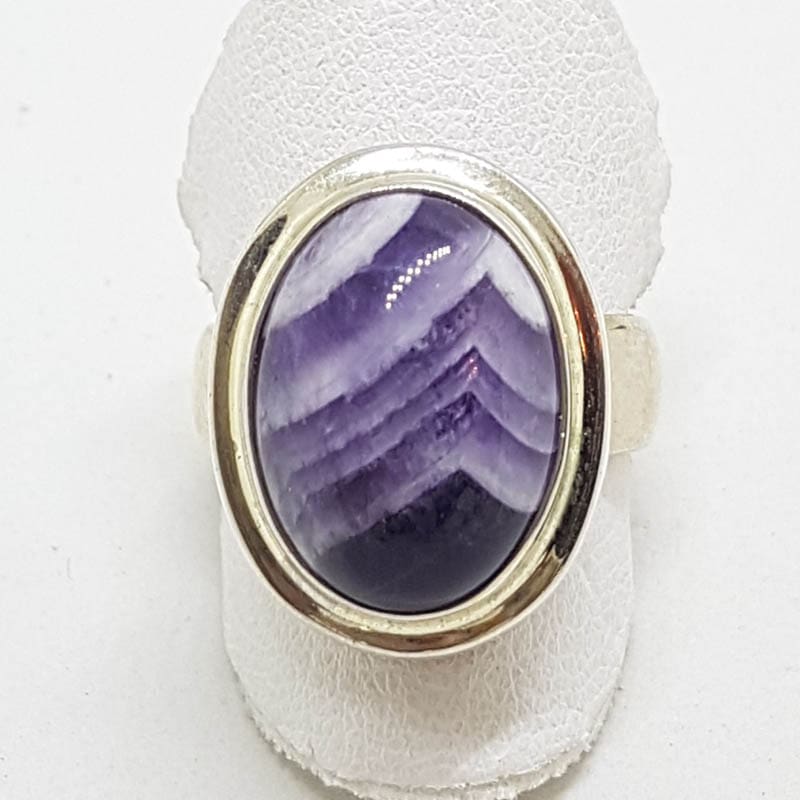 Sterling Silver Oval Amethyst Ring