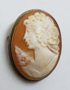 800 Silver Oval Lady Cameo Brooch