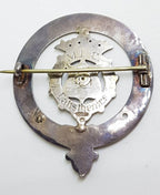 Sterling Silver Very Large Round Kilt Brooch - M.L.C. Calisthenics