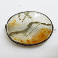 Sterling Silver Oval Agate Brooch