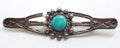 Sterling Silver Ornate Turquoise Bar Brooch