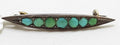 Sterling Silver Antique Turquoise Bar Brooch