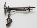 Sterling Silver Miner Pickaxe and Boot Bar Brooch