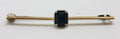 8ct Yellow Gold Dark Blue Stone Bar Brooch – Antique / Vintage