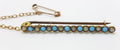 9ct Yellow Gold Turquoise and Seed Pearl Bar Brooch – Antique / Vintage
