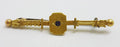 15ct Yellow Gold Natural Sapphire in Rectangular Shield Bar Brooch – Antique / Vintage