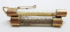 9ct Yellow Gold Glass Tubes of Opal Pieces in Bar Brooch – Antique / Vintage