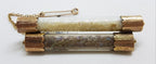 9ct Yellow Gold Glass Tubes of Opal Pieces in Bar Brooch – Antique / Vintage