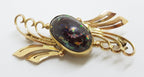 9ct Yellow Gold Boulder Opal Ornate Twist/ Bow Brooch – Antique / Vintage