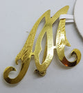 14ct Yellow Gold Large M Brooch – Antique / Vintage