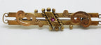 9ct Yellow Gold Ruby Ornate Bar Brooch – Antique / Vintage