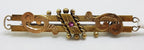 9ct Yellow Gold Ruby Ornate Bar Brooch – Antique / Vintage