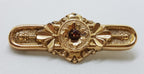 9ct Rose Gold Garnet Ornate Bar Brooch – Antique / Vintage