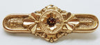 9ct Rose Gold Garnet Ornate Bar Brooch – Antique / Vintage