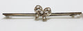 9ct White Gold Seed Pearl Bow on Bar Brooch – Antique / Vintage