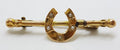 9ct Yellow Gold Seed Pearl Horsehoe on Bar Brooch – Equestrian - Antique / Vintage