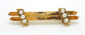 9ct Yellow Gold Seed Pearl Bar Brooch - Antique / Vintage