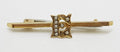 9ct Yellow Gold Seed Pearl Initial E Bar Brooch – Antique / Vintage