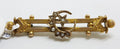 9ct Yellow Gold Seed Pearl Ornate Crescent and Star Bar Brooch - Antique / Vintage