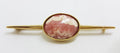 9ct Yellow Gold Oval Rhodochrosite Bar Brooch