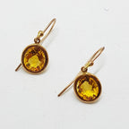 9ct Rose Gold Citrine Oval Drop Earrings