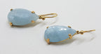 9ct Yellow Gold Teardrop / Pear Shape Aquamarine Drop Earrings