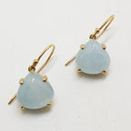 9ct Yellow Gold Teardrop Shape Aquamarine Drop Earrings