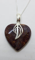 Sterling Silver Pietersite Leaf Design Pendant on Silver Chain