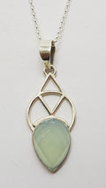 Sterling Silver Chalcedony Pendant on Silver Chain