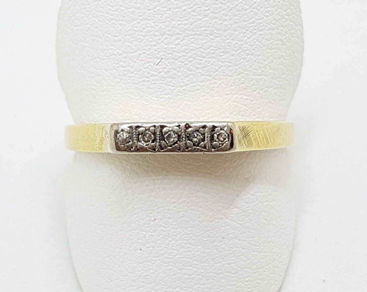 18ct Yellow and White Gold Diamond Eternity Band Ring