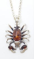 Sterling Silver Baltic Amber Scorpio Pendant on Silver Chain